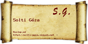Solti Géza névjegykártya